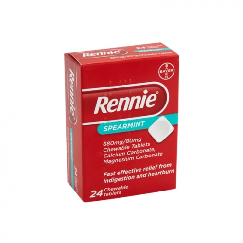 Rennie Spearmint 680mg/80mg Chewable Tablets